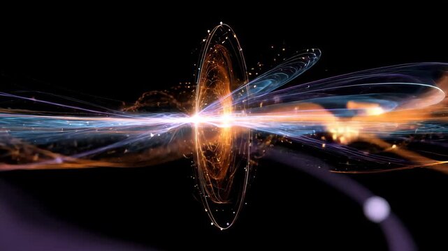 Exploring the beauty of quantum mechanics through abstract design and vibrant energy patterns