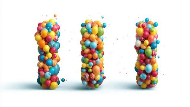 Festive birthday celebration greeting card featuring colorful balloons shaped into the number 100 for a special milestone event at a joyful gathering