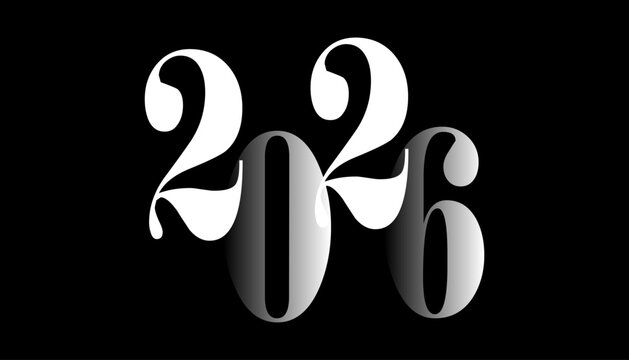 2026 New Year Typography Vector Set &ndash; Modern Geometric Logos, Cards & Banners
