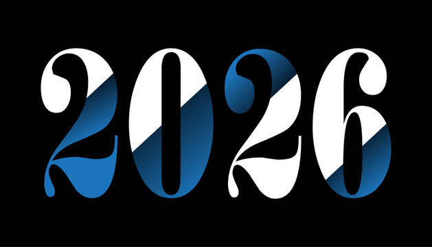2026 New Year Typography Vector Set &ndash; Modern Geometric Logos, Cards & Banners