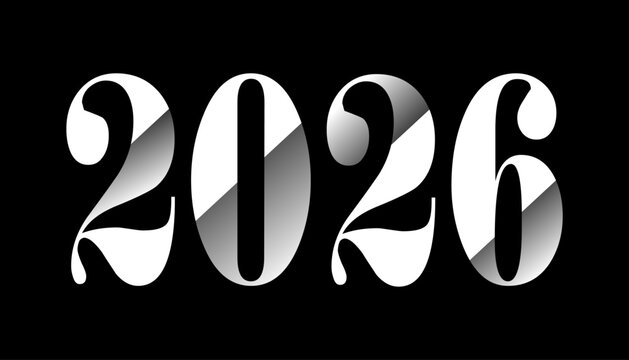 2026 New Year Typography Vector Set &ndash; Modern Geometric Logos, Cards & Banners