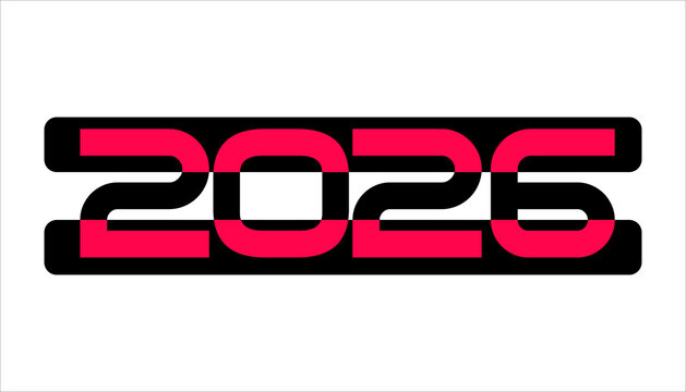 2026 New Year Typography Vector Set &ndash; Modern Geometric Logos, Cards & Banners