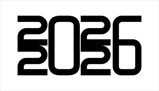2026 New Year Typography Vector Set &ndash; Modern Geometric Logos, Cards & Banners
