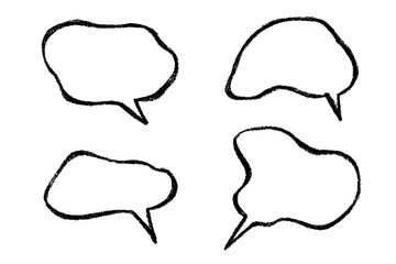 Set of hand drawn speech bubble Blank empty message box Textbox frame for banners, price tags, stickers, design