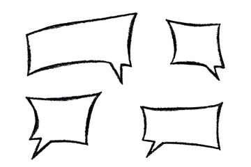 Set of hand drawn speech bubble Blank empty message box Textbox frame for banners, price tags, stickers, design