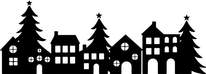 Winter Village Silhouette