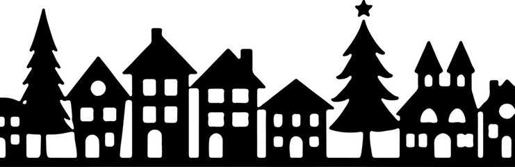 Winter Village Silhouette