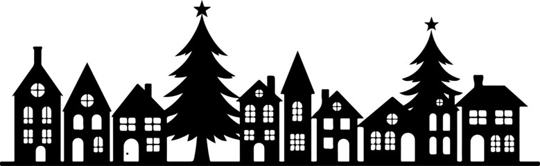 Winter Village Silhouette