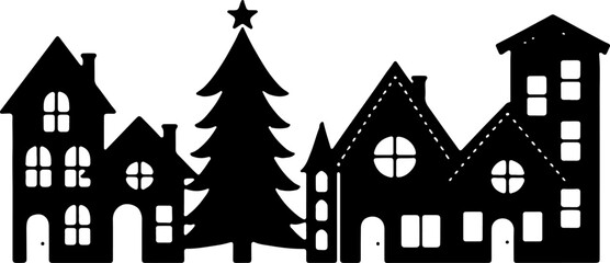 Winter Village Silhouette