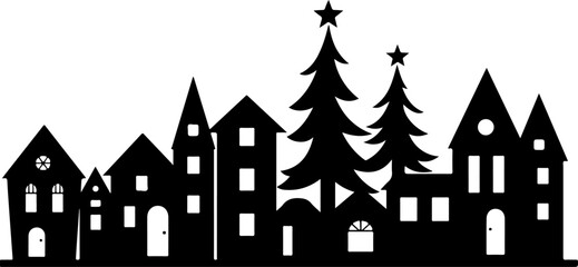 Winter Village Silhouette