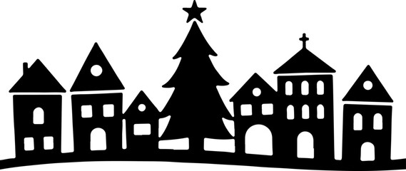 Winter Village Silhouette