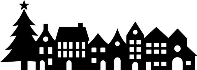 Winter Village Silhouette