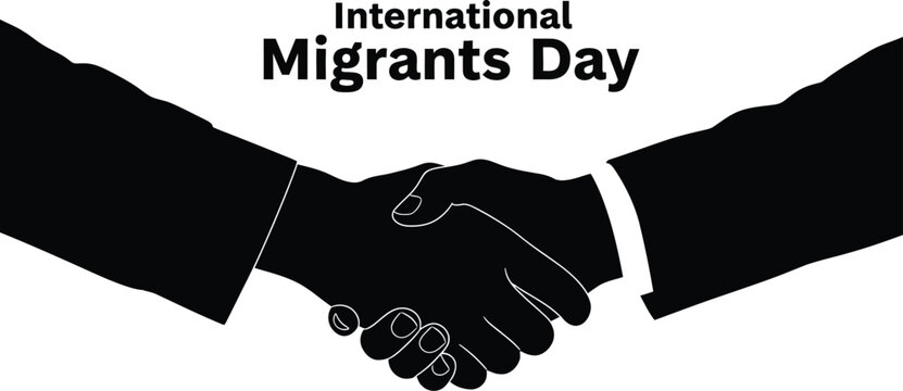International Migrants Day with a handshake a day to celebrate migrants and their contributions - Powered by Adobe