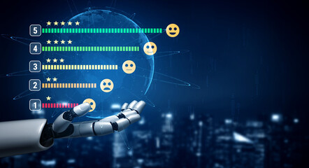 An AI system for analyzing customer satisfaction feedback and five star ratings. Measuring user experience with AI to improve service quality. Motif