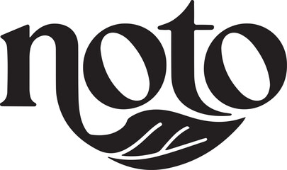 Noto logo with integrated organic leaf design, elegant typography representing nature and sustainable brand identity concept