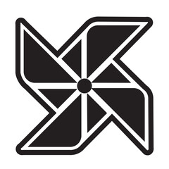 Vector Pinwheel Icon Glyph Illustrations