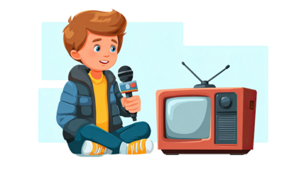 Man holding a television with modern design showcasing home entertainment, technology usage, and media concept isolated on white background