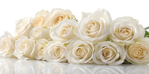 Obraz premium Rose bouquet on white surface.