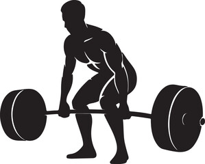 Silhouette of a person performing a deadlift