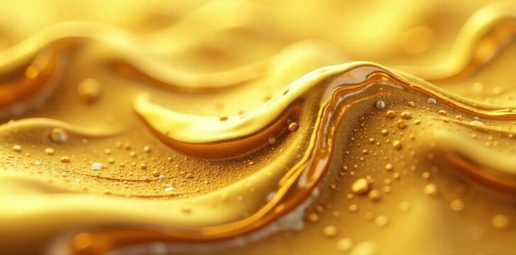 Luxurious Gold Texture Abstract liquid gold poured in organic flowing patterns, creating a rich, opulent backdrop. Abstract flowing liquid gold texture, organic swirls, rich metallic sheen, studio - Powered by Adobe