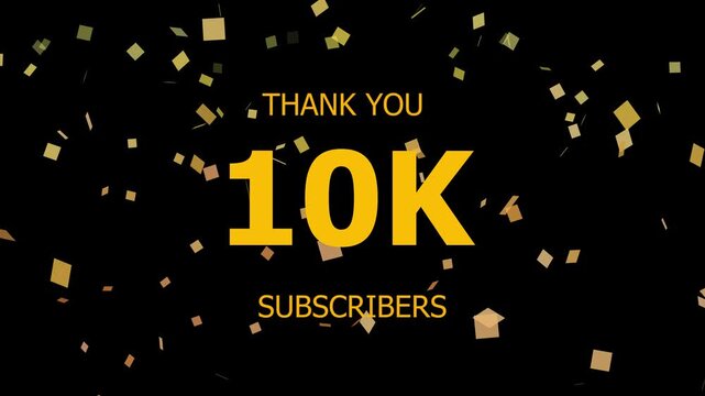 Thank You 10k. Subscribers Celebration 10k. Animation with Black Background Subscription Logo Animation Videos. Thank you followers congratulation. subscribers modern animation banner design.