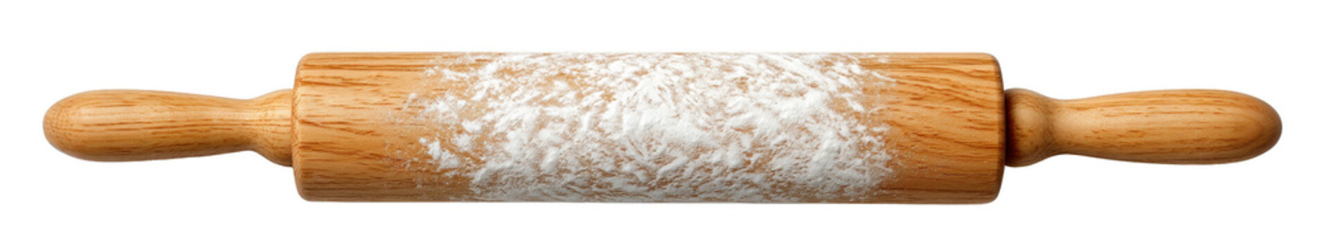 Modern smooth rolling pin, isolated on transparent background, pastry baking equipment, photorealistic texture, bright studio shot