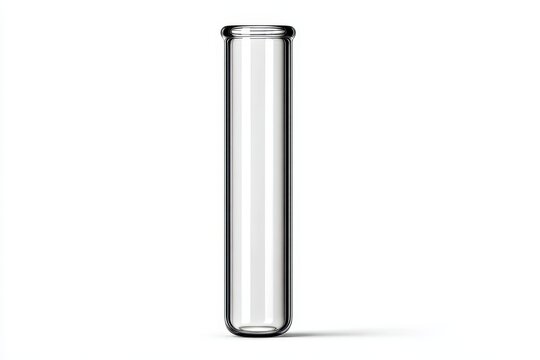Empty glass test tube with a transparent design suitable for laboratory use in chemical experiments and scientific research environments