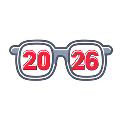 New Year 2026 Celebration Glasses Icon