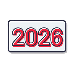 New Year 2026 Number Sign Icon