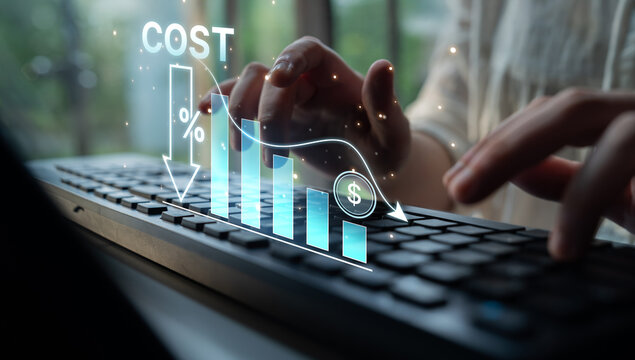 Cost reduction and cost saving through digital transformation, business cost optimization, operational cost reduction, financial saving, and resource efficiency strategies for business success. Spline