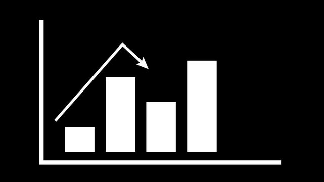 Animated Bar Chart Illustrating Business Growth and Decline Trends.