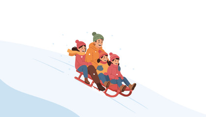 Family Fun Day: Laughing Together on a Snowy Sled Ride