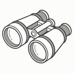 Simple flat design icon of binoculars with a clean outline