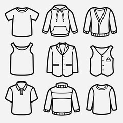 set of men clothes good for icon, symbol, element design, coloring book, etc