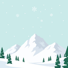 Winter Wonderland: Snowy Peaks and Evergreen Pines