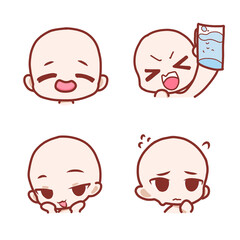 Chibi-Style Emotion Expressions Delight, Anger, Confusion, and Sadness