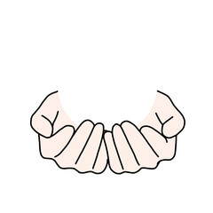 Open Hands Offering Welcoming Gesture, Support, and Giving Illustration