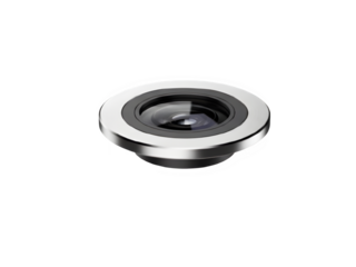 Close up of a circular metal object with a dark center