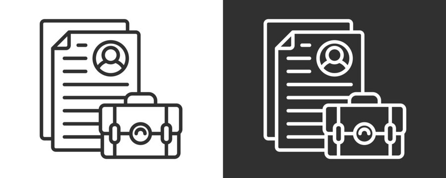 Curriculum Vitae Icon Set Vector Collection Isolated In Black And White