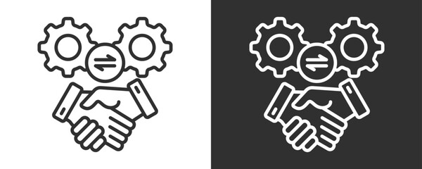 Cooperation Icon Set Vector Collection Isolated In Black And White