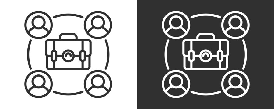 Referral Icon Set Vector Collection Isolated In Black And White