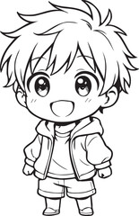 Joyful Cartoon Character: A cheerful cartoon character illustration, exuding happiness and youthful energy in a simple, playful design.