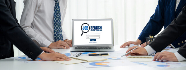Online job search on brisk website for worker to search for job opportunities on the recruitment internet network