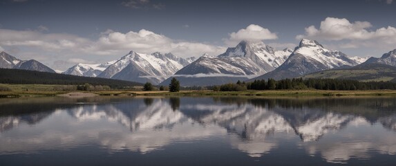 lake and mountains