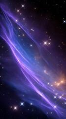 Colorful Nebula with Bright Stars in Deep Space