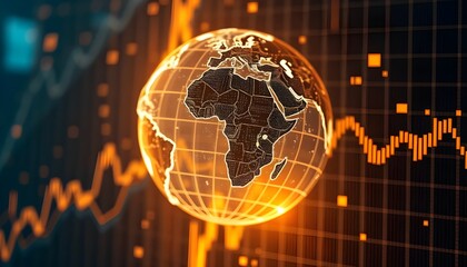 Digital technology hologram of a globe / map with background ultrafine detail corporate photography - advertising, news, world, network