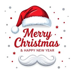 Minimalist Santa Hat Christmas Greeting Card – Merry Christmas & Happy New Year Design