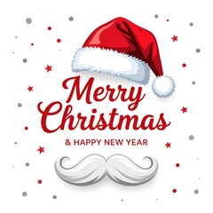 Minimalist Santa Hat Christmas Greeting Card – Merry Christmas & Happy New Year Design