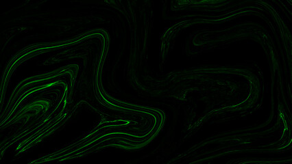 Black Liquid Marble Abstract Background With Ultra-Dark Swirling Texture with Electric Green Glow for Gothic, Gaming UI & Tech Design
