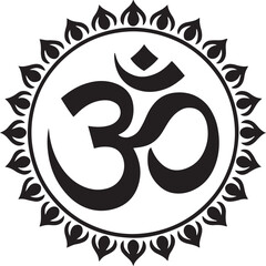 Om Symbol Sacred Hindu Sound Universe Essence Spiritual Icon Artistic Vector Graphic